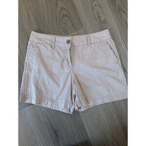 Ann Taylor Loft Womens Pink & White Geometric Print Cotton Shorts Size 8